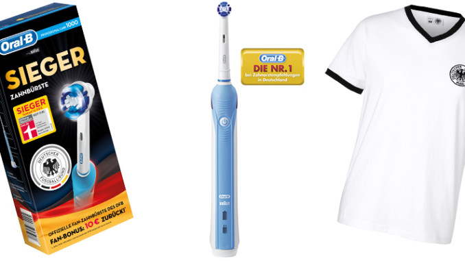 Mit einem strahlenden Siegerlächeln zum Weltmeistertitel Oral-B Professional Care 1000 und Heimtrikot der deutschen Nationalmannschaft