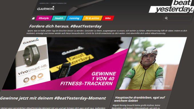 Garmins #BeatYesterday Kampagne Garmins #BeatYesterday Kampagne