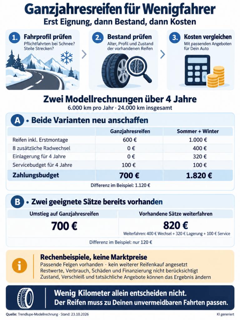 Ganzjahresreifen für Wenigfahrer