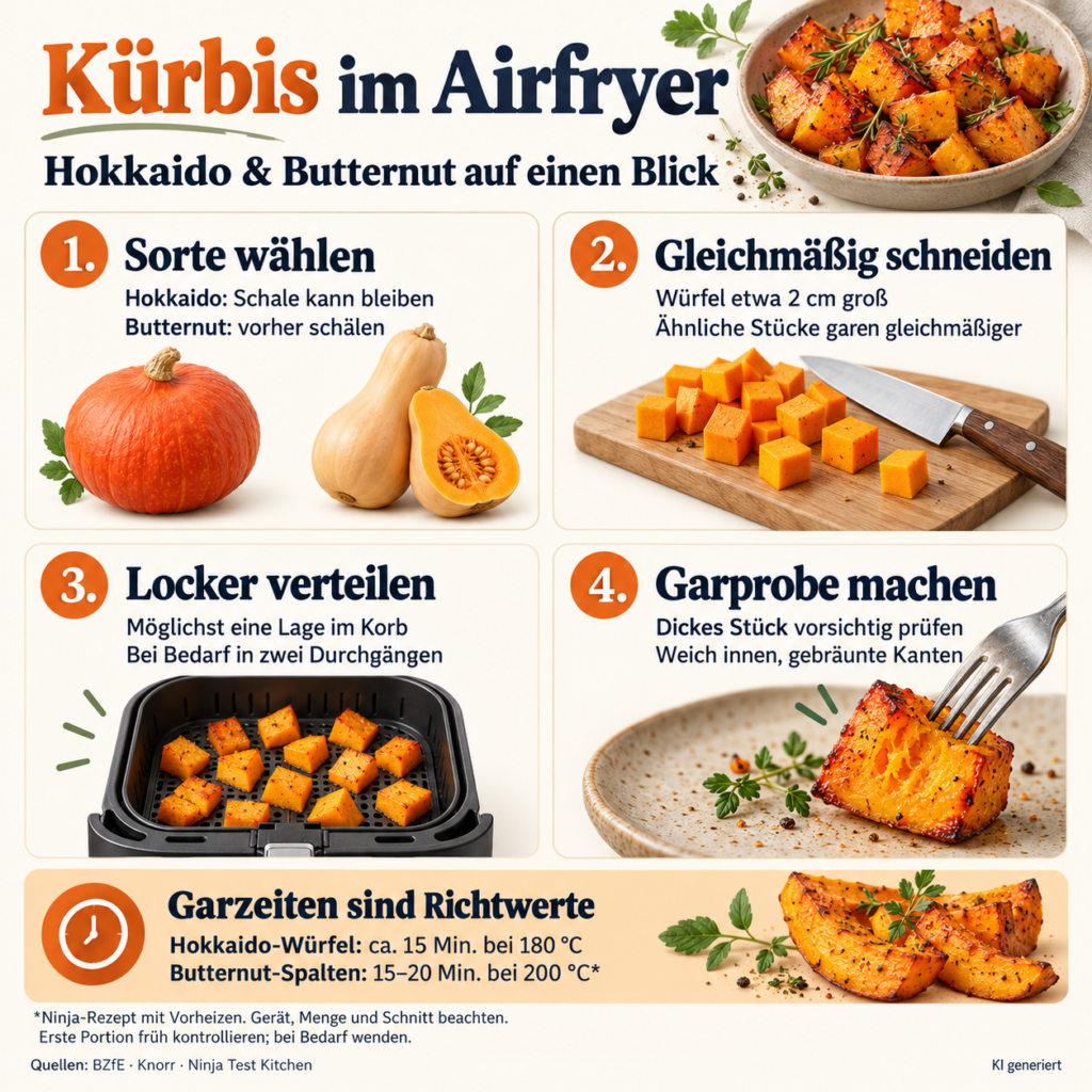 Kürbis im Airfryer