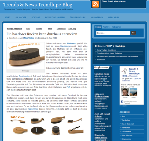 Werbung | Trendlupes neue Kleider – Blog Design in blau